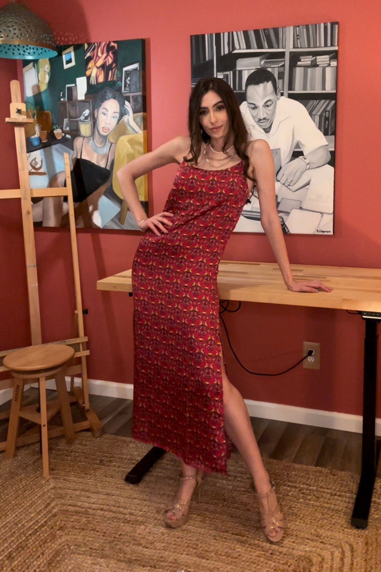 PLAYFUL PARROTS SLIP DRESS