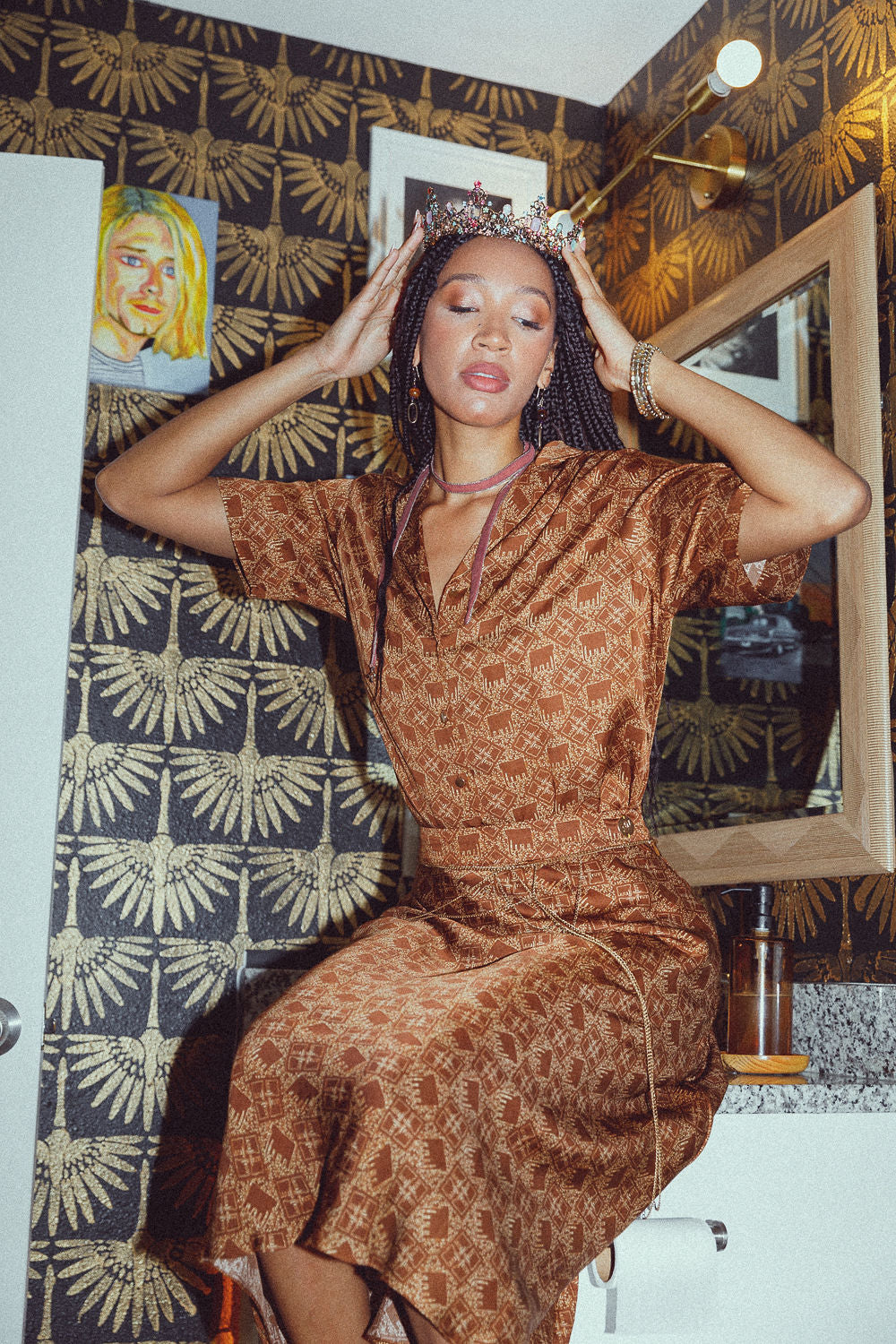 EARTHY ELEPHANTS MIDI SKIRT