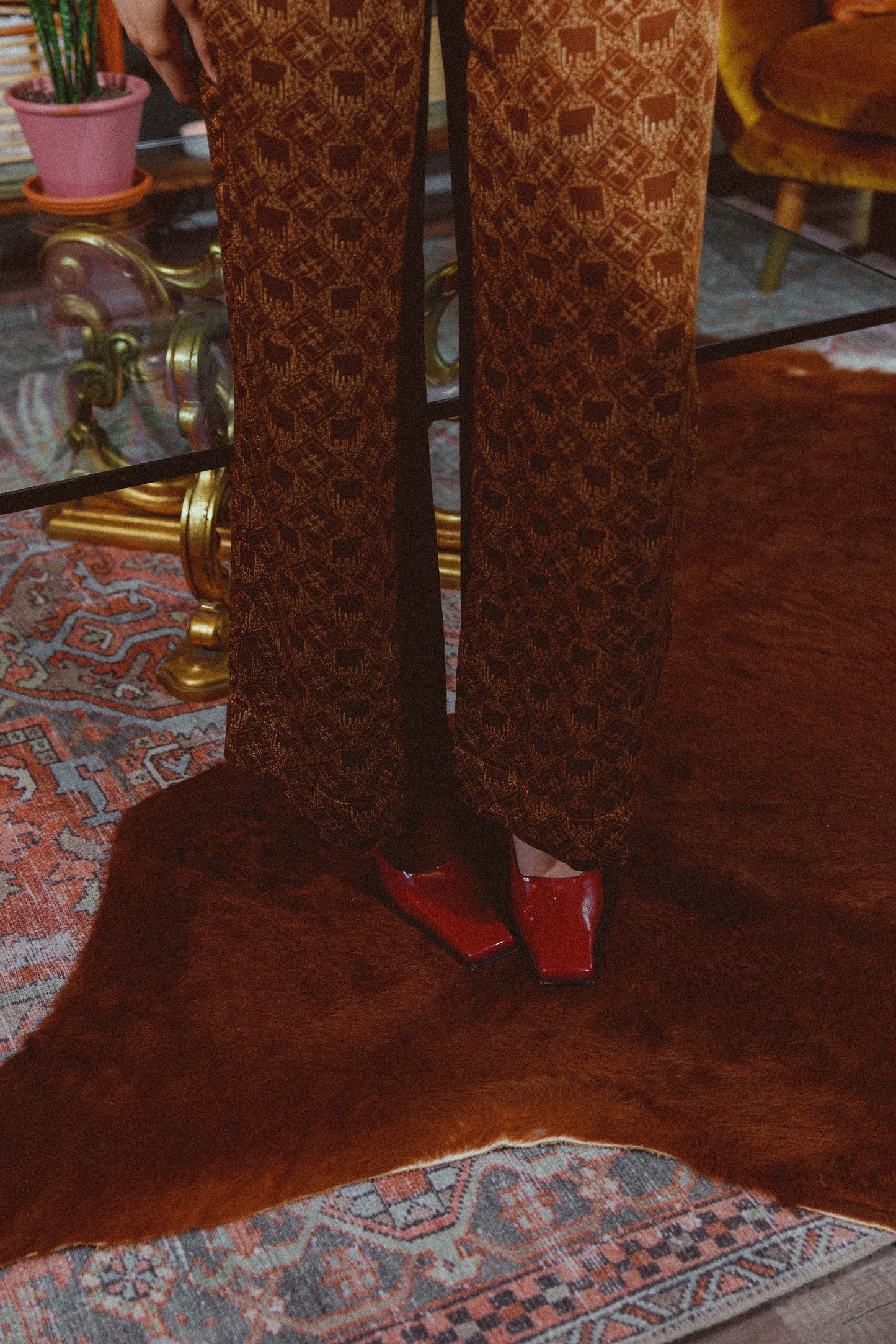 EARTHY ELEPHANTS PALAZZO PANTS