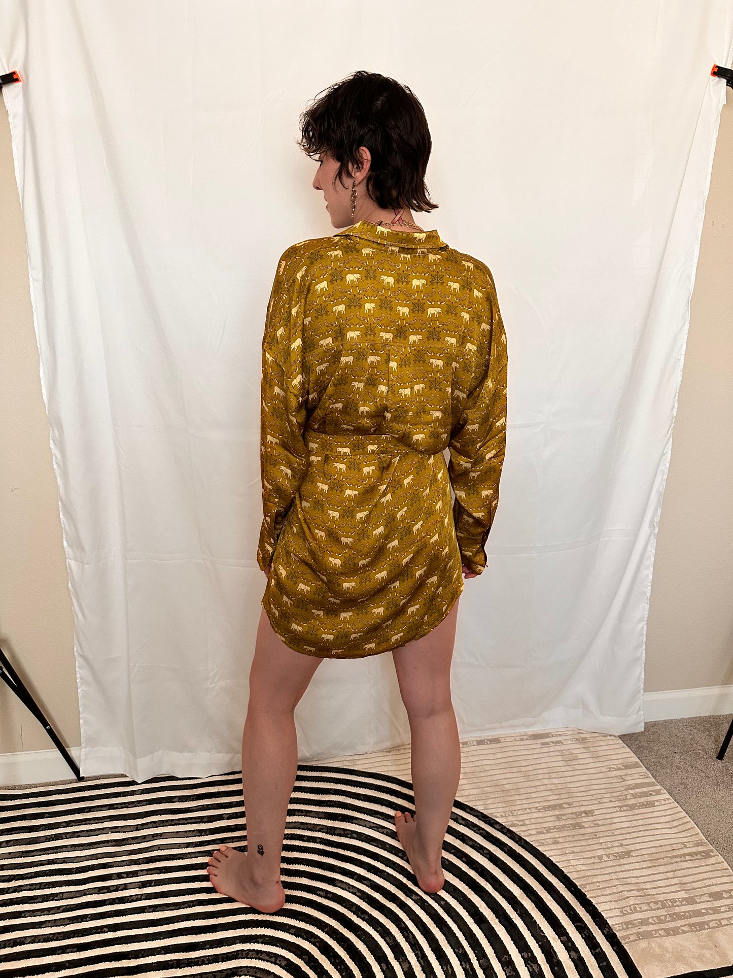 ELEPHANT ENERGY BUTTON-DOWN DRESS