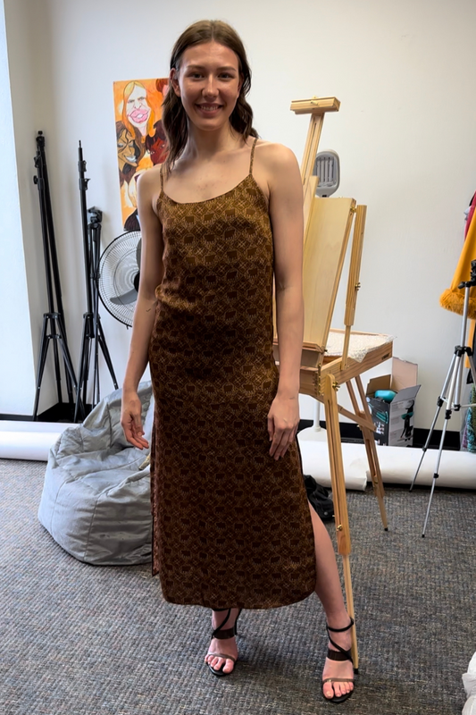 EARTHY ELEPHANTS SLIP DRESS