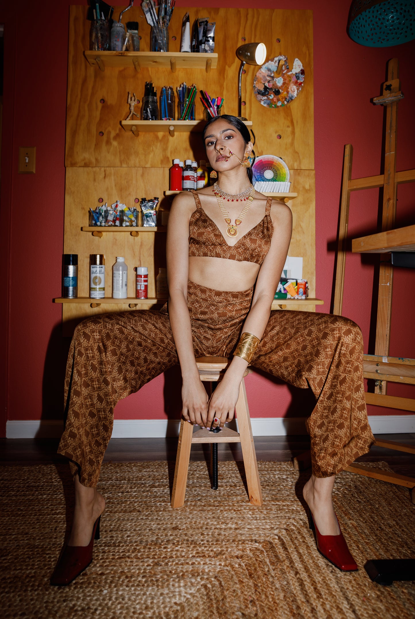 EARTHY ELEPHANTS PALAZZO PANTS